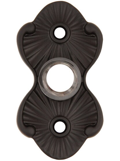 Solid Brass Decorative Doorbell Button in Oil Rubbed Bronze.